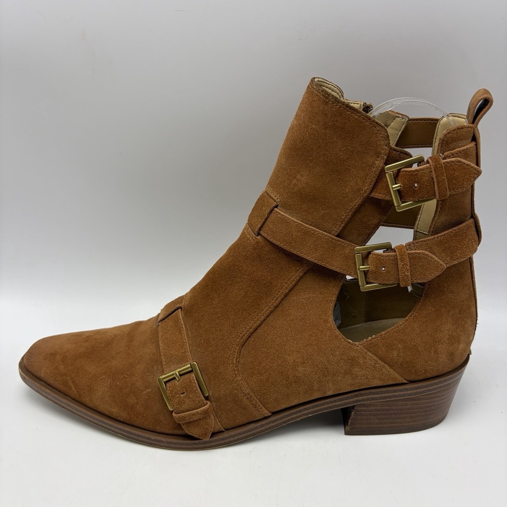 Michael Kors Radley Bootie Womens 11 M Brown Suede Ankle Boots Pointed Toe